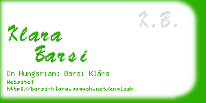klara barsi business card